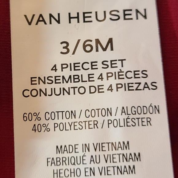 NWT Van Heusen size 3-6M gray/burgundy 4 piece set - Picture 10 of 10